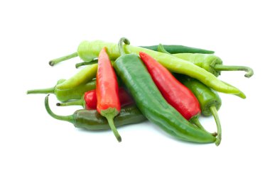 Pile of different hot peppers