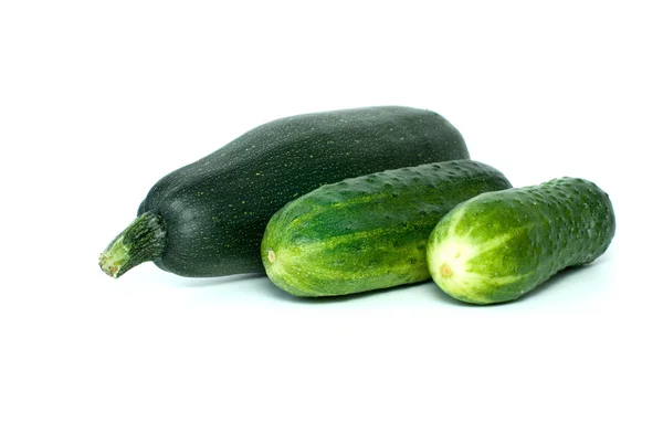 Cukini and pair of cucumbers — Zdjęcie stockowe