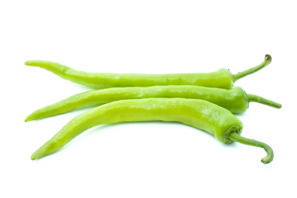 Tre peperoncini giallo-verdi — Foto Stock