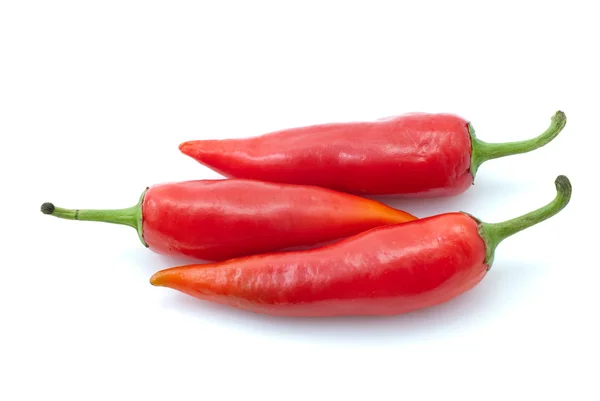 Trzy czerwone papryki chili — Zdjęcie stockowe