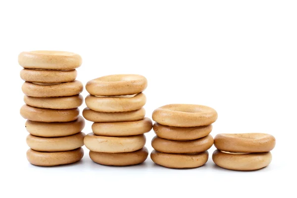 Bread-rings columns — Stock Photo, Image