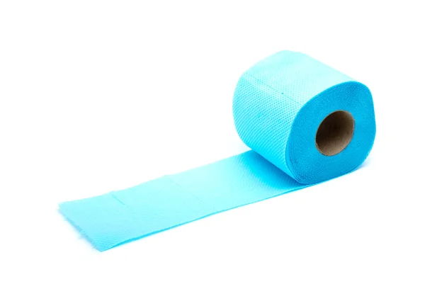 Rolle blauen Toilettenpapiers — Stockfoto