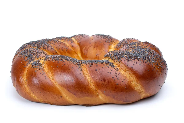 Ring shaped fancy loaf with poppyseeds — Stock Photo, Image