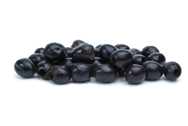 Sommige ontpit zwarte olijven — Stockfoto