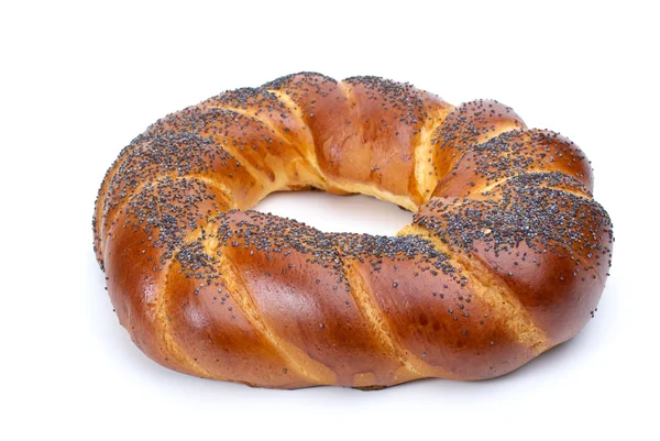 Ring shaped fancy loaf with poppyseeds — Stock Photo, Image