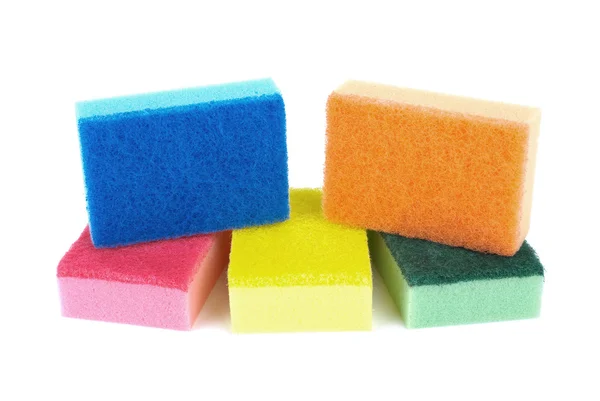 Cinco esponjas de diferentes colores —  Fotos de Stock