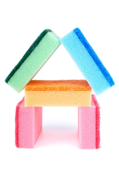 stock image Five sponges of different colors