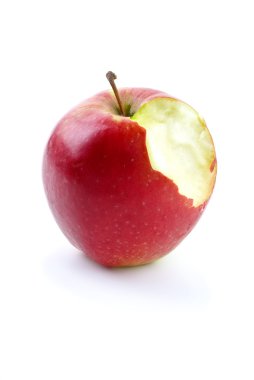 Apples with piece bitten off clipart