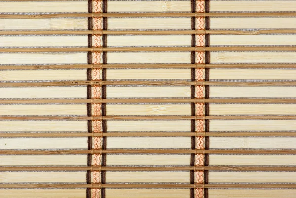 Close-up van bamboe plank stro mat — Stockfoto