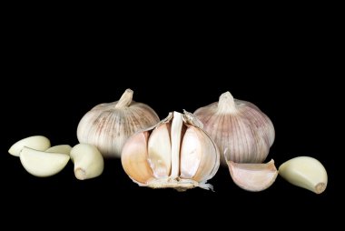 Garlic bulbs and cloves clipart