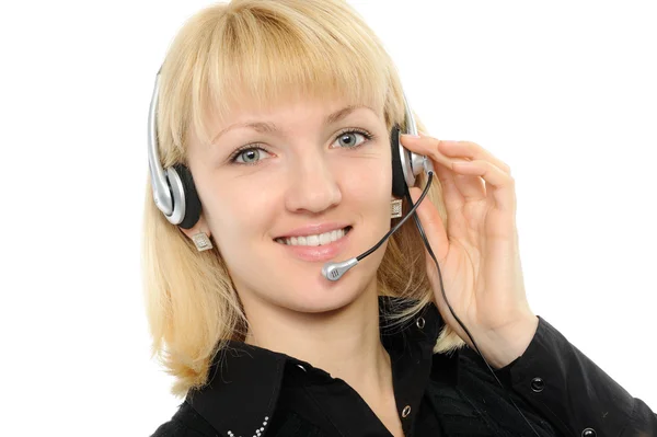 The young woman in headphones — Stock Photo, Image