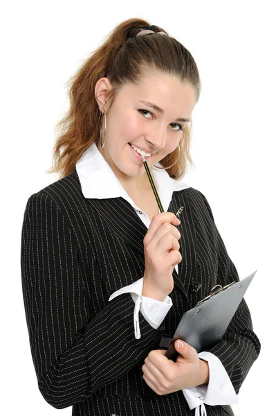 The business woman with a folder — Stock Photo, Image