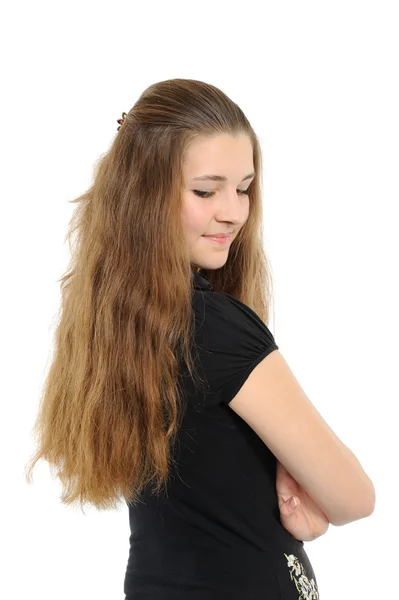 Porträtt av flicka med långt hår — Stockfoto