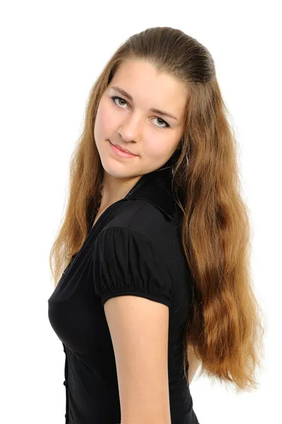 Porträtt av flicka med långt hår — Stockfoto