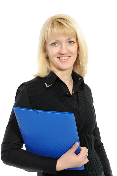 Woman with a folder — Stock Photo, Image