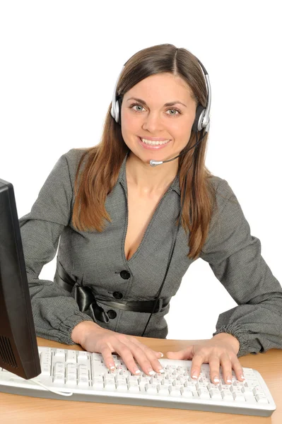Customer Representative with headset — Stock Photo, Image