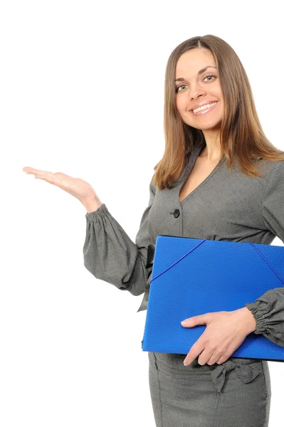 Copyspace here!! woman presenting — Stock Photo, Image