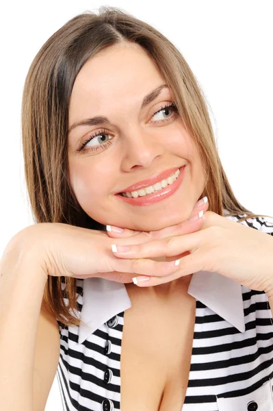 Positive young woman smiling — Stock Photo, Image