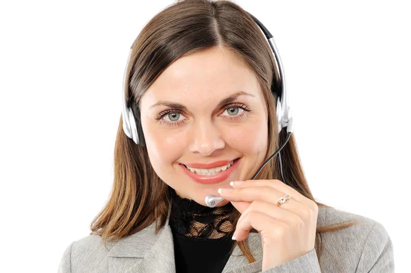 Fiatal nő fülhallgatóban — Stock Fotó