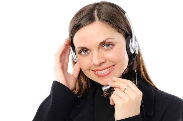 Young woman in headphones Stock Image