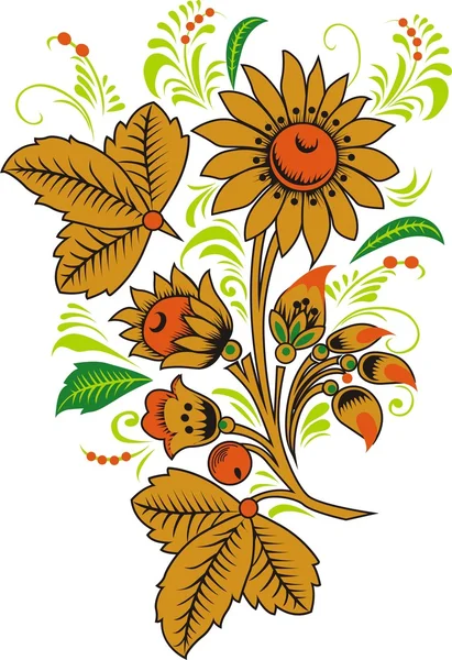 Illustration vectorielle d'ornement floral — Image vectorielle