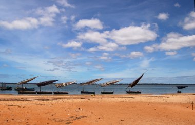 Dhow boats in East Africa clipart