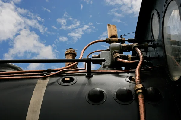 Primer plano de la locomotora de vapor — Foto de Stock