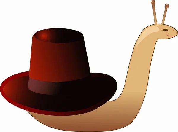 Escargot dans le chapeau — Image vectorielle