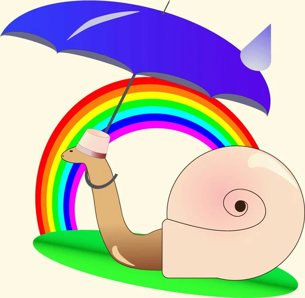Snail with umbrella — Stock Vector
