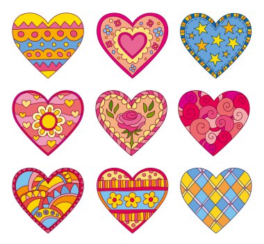 Decorative vector hearts clipart