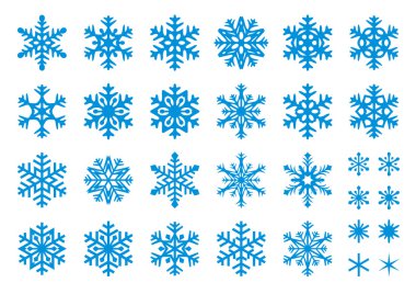 30 Vector Snowflakes Set clipart