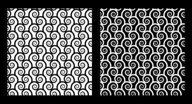 Two seamless patterns with spirals clipart