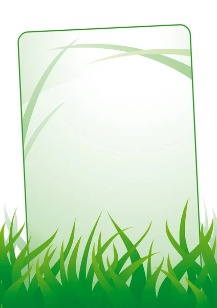 Card in green grass vector background — Stock Vector