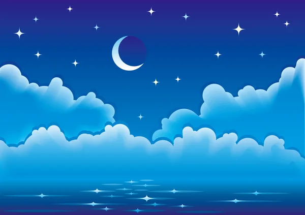 Векторный ночной пейзаж — стоковый вектор