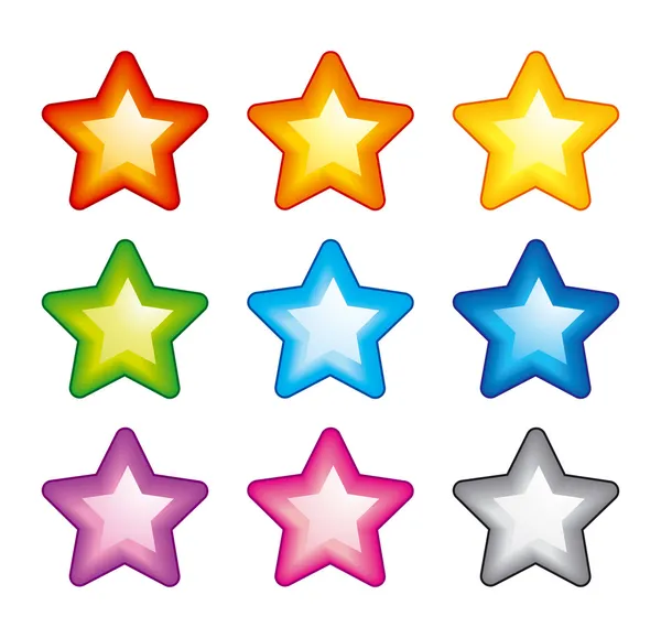 Estrelas do arco-íris vetoriais — Vetor de Stock