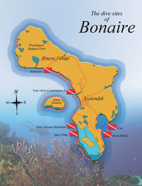 Dive Map, Bonaire — Stock Photo © ajalbert #1644561