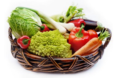 Vegetables in the basket clipart