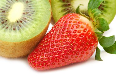 Strawberry and kiwi clipart