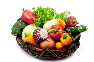 Vegetables in the basket clipart