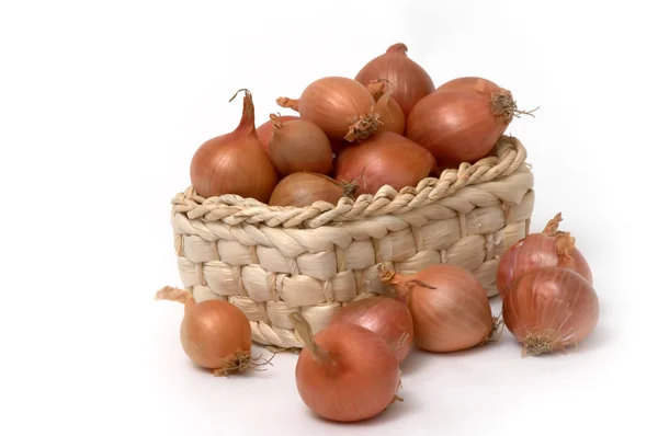 Onion in the basket — Stock Photo, Image