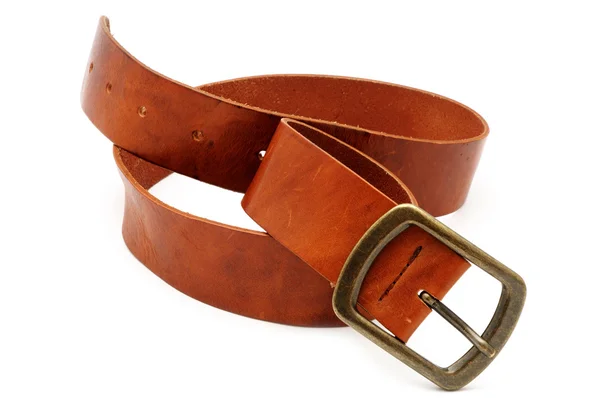 Leather belt isolated on white backgroun — Stock Photo, Image