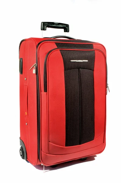 Червоний чемодан — стокове фото