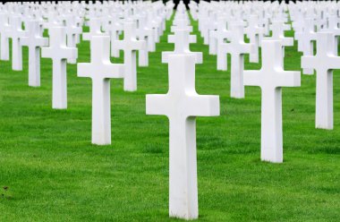 Amerikan mezarlığı. Normandy, Fransa