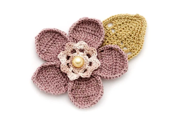 Crocheted flower — Stock Photo, Image