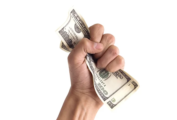 Финансовая концепция - рука с деньгами — стоковое фото