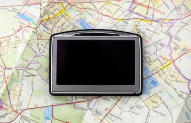 GPS on map clipart