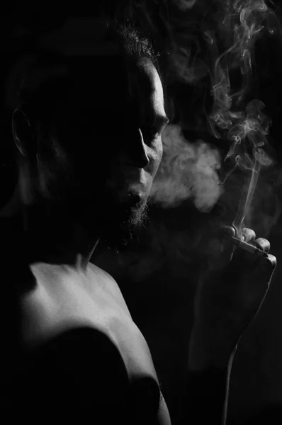 Stock image Smoker silhouette