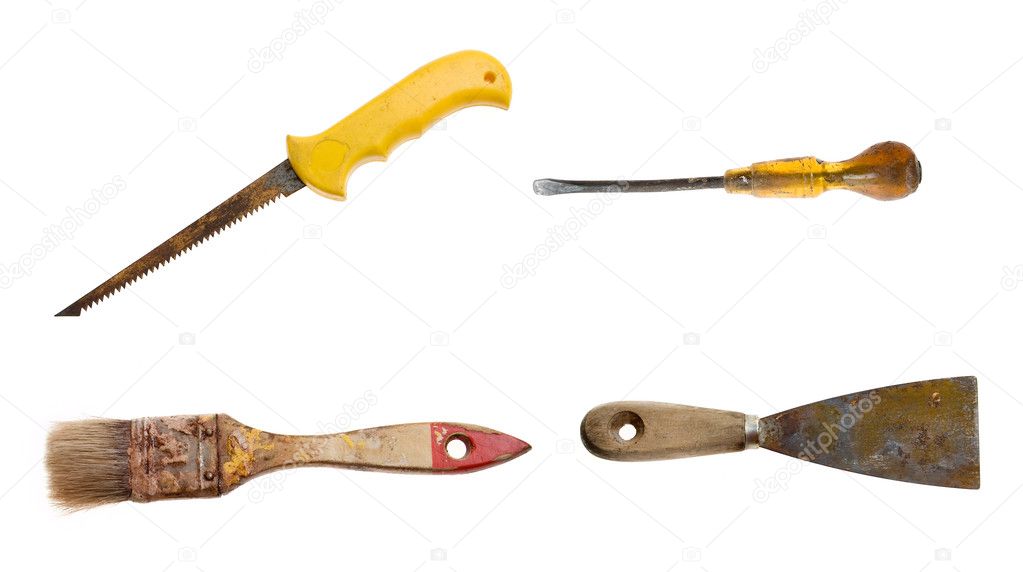 Old rusty tools set
