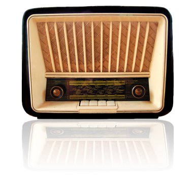 Old retro radio isolated clipart