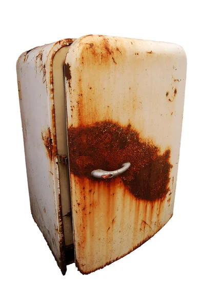 Régi rozsdás hűtőszekrény — Stock Fotó